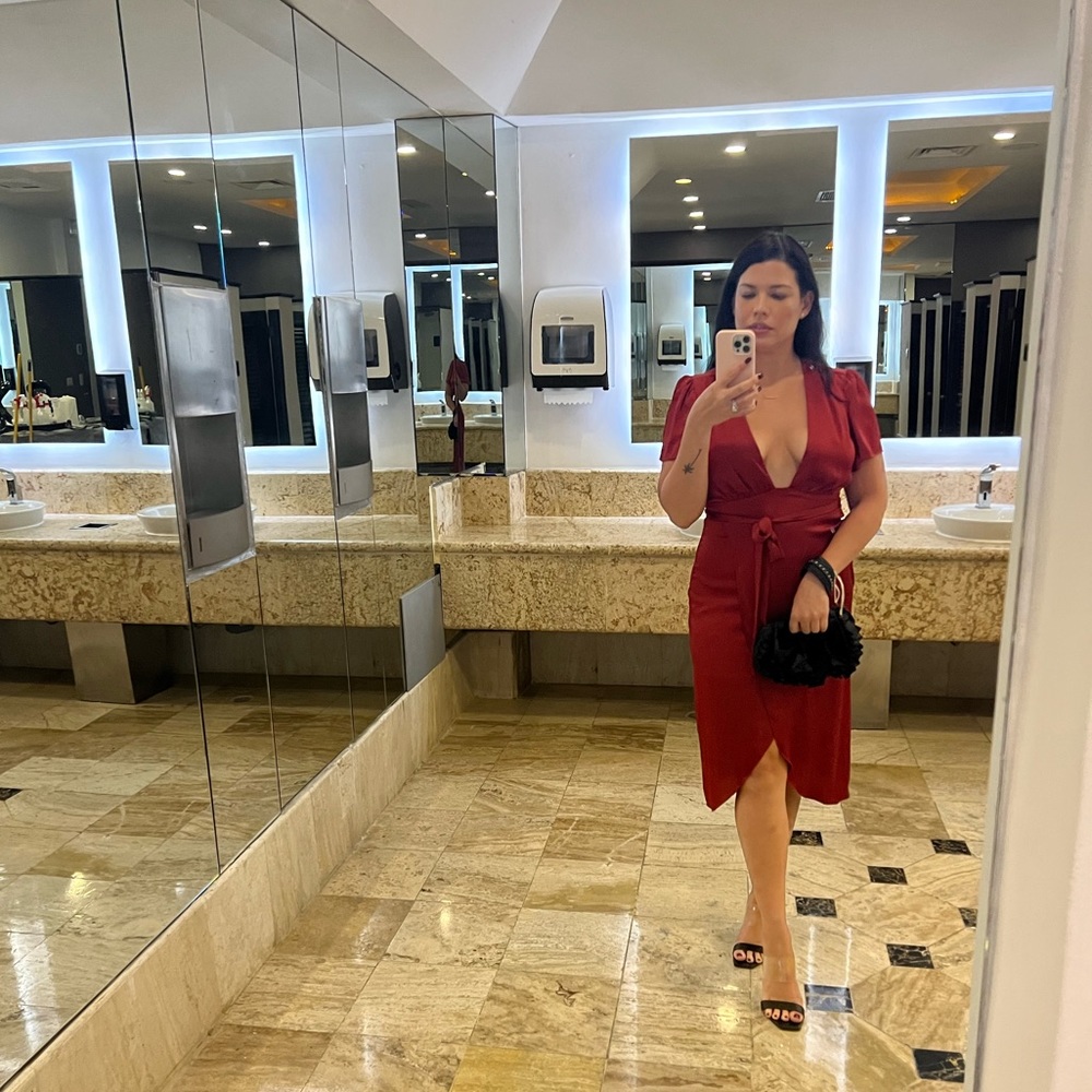 Low Cut Silky Cocktail Dress